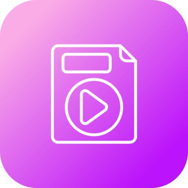 Video Dosya simgesi, basit vektör illüstrasyonu