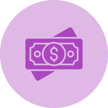 Para, Para Basit İnce Simge Vektör İllüstrasyonu