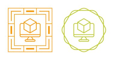 3d Modelleme Web simgesi vektör çizimi