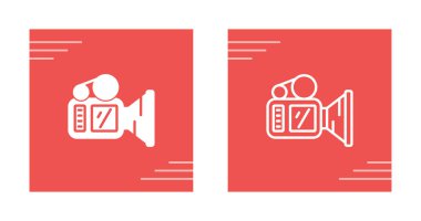 Video kamera simgeleri seti. Web basit illüstrasyonu. 