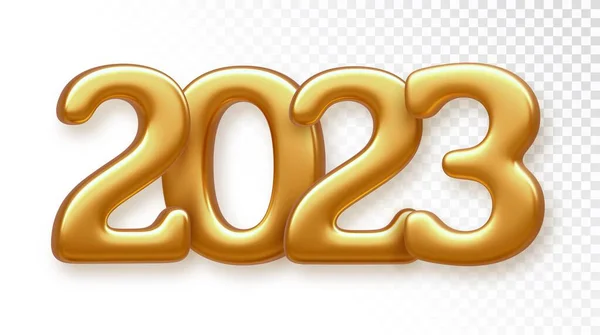 Happy New 2023 Year Golden Metallic Luxury Numbers 2023 Realistic — Stock Vector