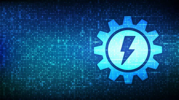 Icône Production Énergie Réalisée Avec Des Panneaux Électriques Cog Avec — Image vectorielle
