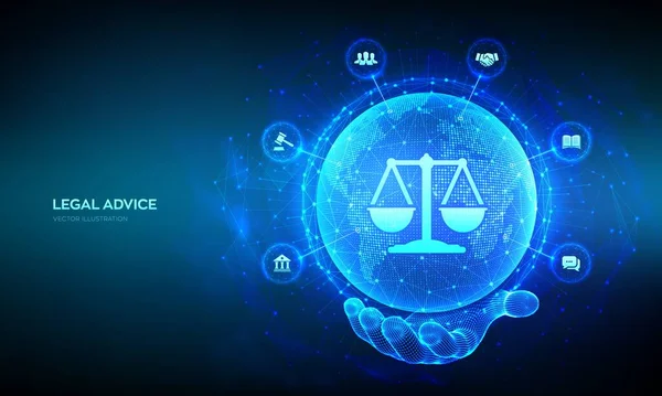 Munkajog Ügyvéd Ügyvéd Jogi Tanácsadás Internetes Jog Mint Digitális Online — Stock Vector
