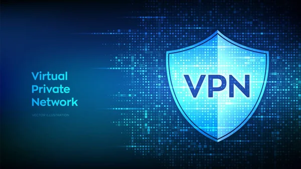 Vpn Virtual Private Network Icon Made Binary Code Data Encryption — Stock Vector