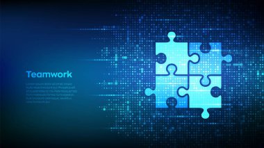 Para birimi sembollerinden yapılmış takım çalışması simgesi. İş ortaklığı. Küresel finansal işbirliği. Bulmaca Takımı elementleri. Dolar, avro, yen ve pound simgeleri. Döviz tabelaları olan bir geçmiş. Vektör