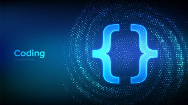 Programming code. Coding or Hacker background. Programming code icon made with binary code. Virtual tunnel warp made with digital code. Data Flow. Vector Illustration clipart svg vector 