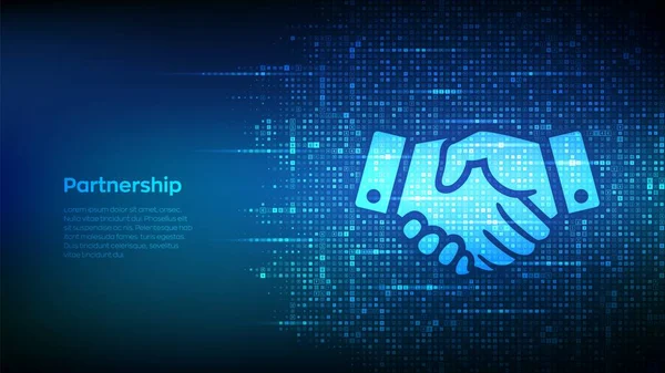 Handschlag Symbol Mit Währungssymbolen Zeichen Der Geschäftspartnerschaft Teamarbeit Zusammenarbeit Und — Stockvektor