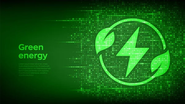 Förnybar Grön Energi Ikon Gjord Med Tecken Koncept För Ren — Stock vektor