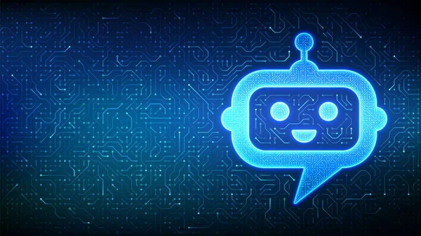 Roboter Chatbot Kopf Symbol Chatbot Assistent Bewerbungszeichen Hintergrund Der Technologie — Stockvektor