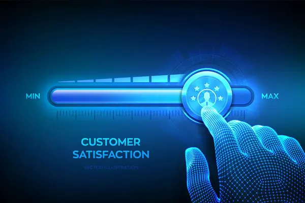 Zadowolenie Klienta Ankieta Analiza Opinii Klientów Korzystanie Technologii Automatyzacji Marketingu Wektor Stockowy