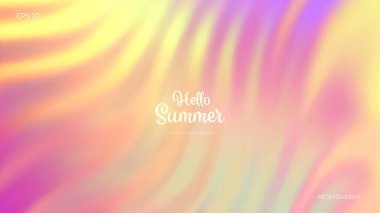 Yaz eğilimli arka plan. Parlak, sıcak yaz renkleri. Pembe ve sarı renklerde, yumuşak geçişlerle sınıflandırılmış arka plan. Kapaklar, damgalar, afişler, afişler için harika. Vektör illüstrasyonu