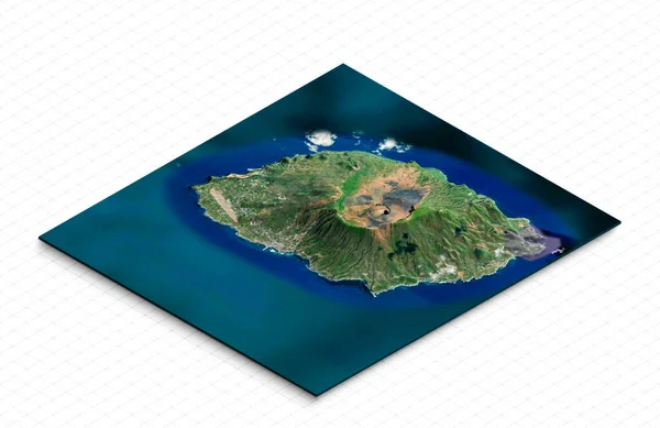3d model of a small island in Japan. Isometric map virtual terrain 3d for infographic