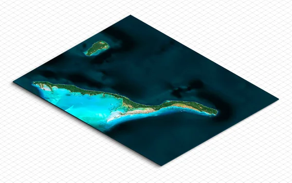 3d model of the Bahamas Island. Isometric map virtual terrain 3d for infographic