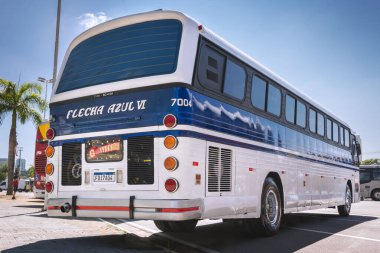 Otobüs aracı CMA Flecha Azul IV. Scania K113CL 1995, Barueri kentinde düzenlenen Otobüs Brezilya Festivali 2022 'de sergileniyor..
