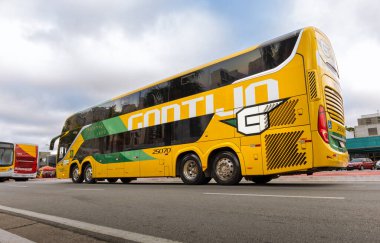 Comil Campione Invictus DD Scania K450C NB 8x2 Euro 6 2023 numaralı otobüs, Brezilya 'nın Barueri kentinde düzenlenen Brasil Festivali 2024 sayılı otobüs fuarında sergileniyor..