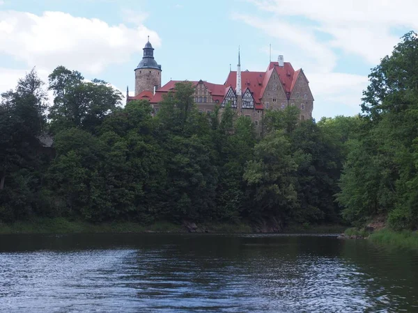 Schloss Czocha Und Lenia See — Stockfoto