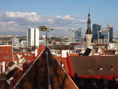 Tallinn Estonya 'nın havadan görünüşü