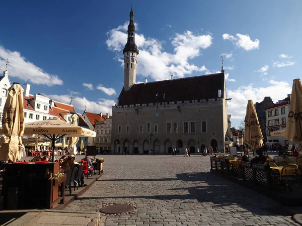 Old City Tallinn Market Square Town Hall — Stock Photo, Image