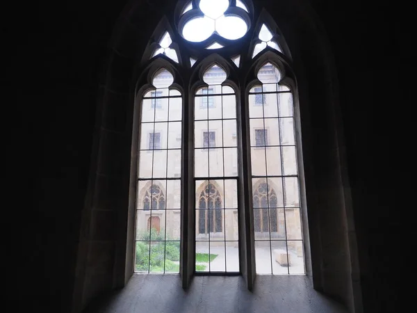 Emmaus Manastırı Ndaki Gotik Pencereler Prag Czec — Stok fotoğraf