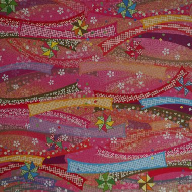 Renkli arkaplanda geleneksel Japon desenleri (çiçek / geometrik tema)