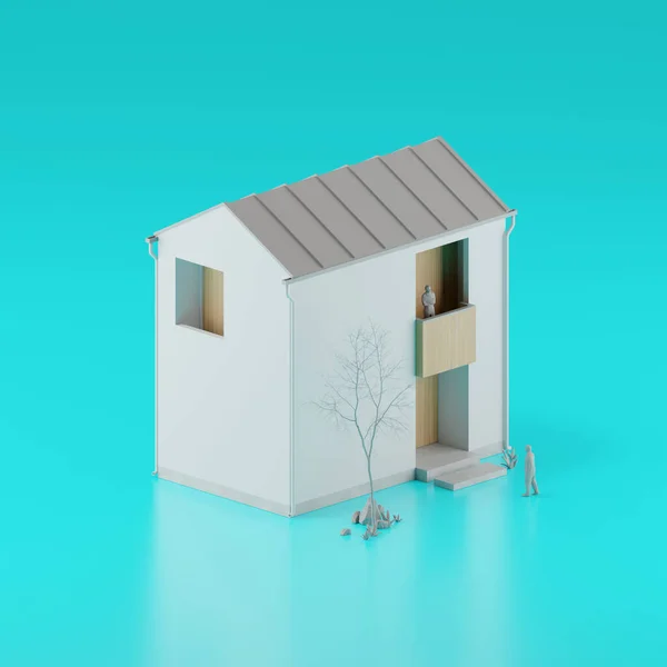 Rendering Van Een Modern Huis Vastgoed Concept — Stockfoto