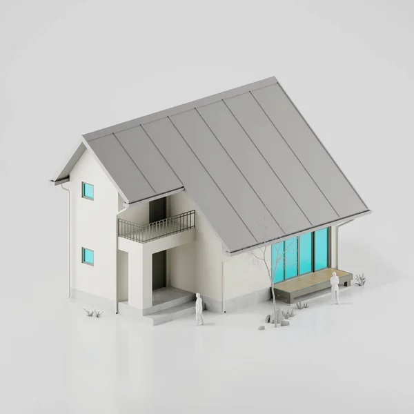 现代房屋的三维渲染 房地产概念 — 图库照片