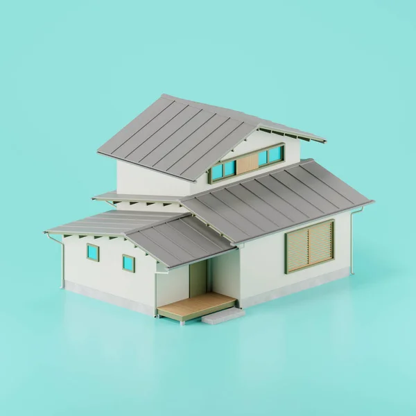 近代的な家 不動産の概念の3Dレンダリング — ストック写真