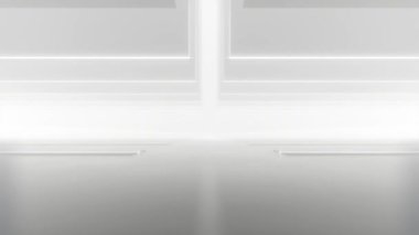 Soyut beyaz fütüristik geometri tünel mimarisinin 3 boyutlu canlandırması. Döngü canlandırması.