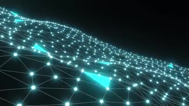 Rendering Abstract Dark Neon Geometric Background Loop Animation — Stock Video