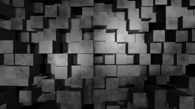 Soyut koyu geometrik arkaplanın 3d görüntülenmesi.