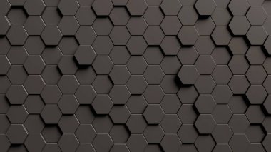 Soyut koyu geometrik arkaplanın 3d görüntülenmesi. 