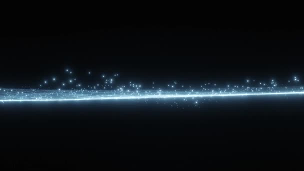 抽象流动粒子几何背景 数字网络空间未来主义 循环动画 — 图库视频影像