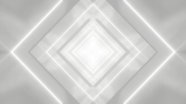 Abstraktní Bílý Sci Futuristický Tunel Smyčková Animace — Stock video