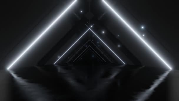 Abstract Dark Sci Futuristic Tunnel Loop Animation — Stock Video