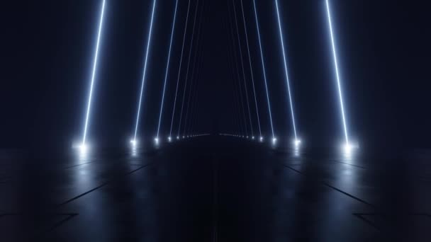 Abstrakt Temného Sci Tunelu Futuristického Koridoru Kosmické Lodi Animace Smyčky — Stock video