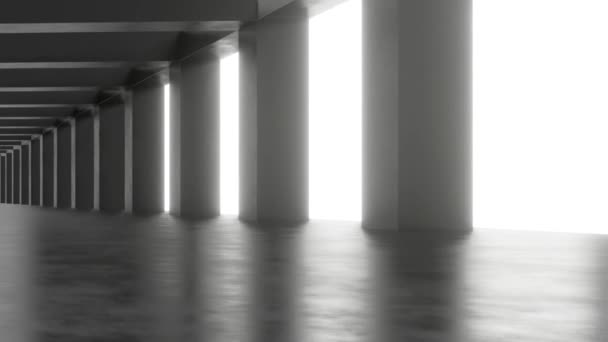 Streszczenie Ciemne Sci Futurystyczny Betonowy Tunel Przestrzeń Neonem Światła Animacja — Wideo stockowe