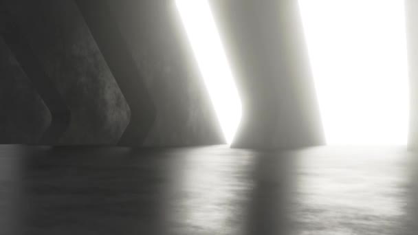 Abstraktní Tmavý Prostor Futuristického Betonového Tunelu Sci Neonovým Světlem Smyčka — Stock video