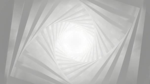 Abstrakte Weiße Futuristische Geometrische Tunnelarchitektur Schleifenanimation — Stockvideo