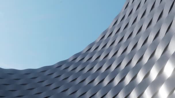 Abstrakte Moderne Architektur Mit Gewellter Fassade Rendering — Stockvideo
