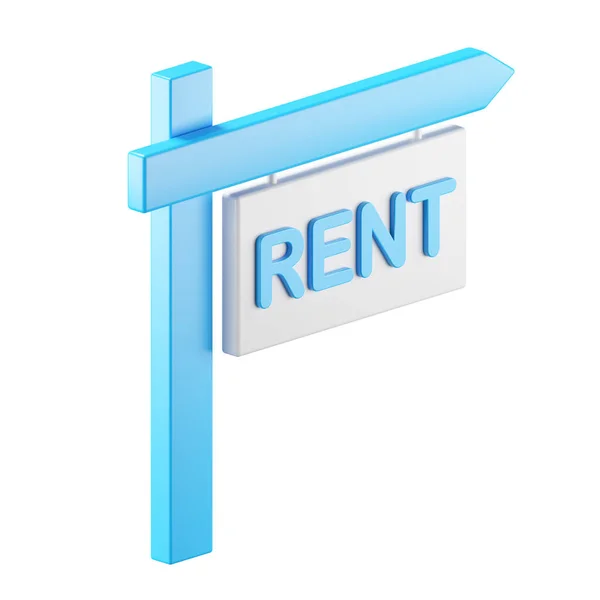 Icon Rendering Rent Sign Board Isolated Background — Stock Photo, Image