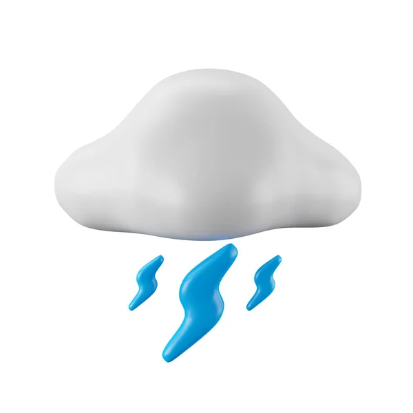 Icon Darstellung Von Wolken Und Donner Wettervorhersage — Stockfoto