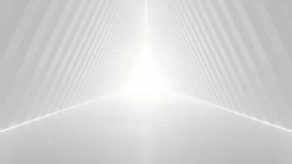 Абстрактный Белый Футуристический Геометрический Тоннель Архитектурная Концепция Дизайна Рендеринг — стоковое фото