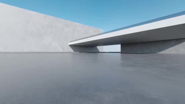 Rendering Moderner Architektur Mit Leerer Betonwand Und Boden Auto Präsentationshintergrund — Stockvideo