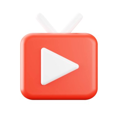 TV kanalı simgesinin 3d görüntülenmesi.