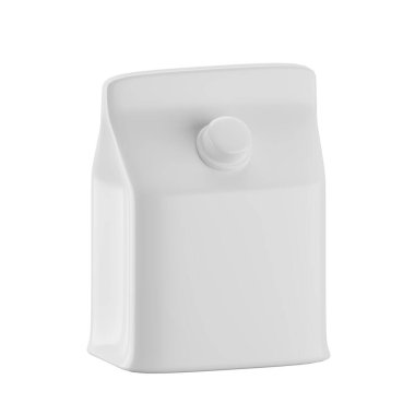 Beyaz süt paketinin 3D simgesi