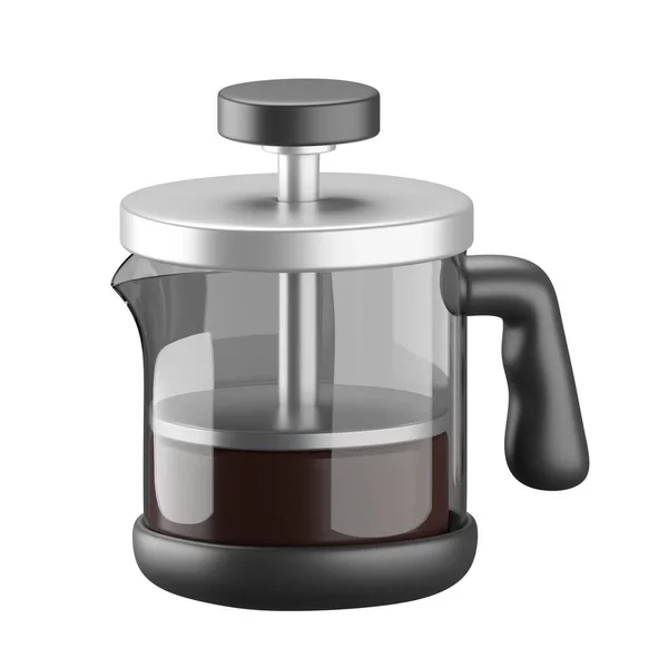 Icon French Press Coffee Maker — Stock Photo, Image