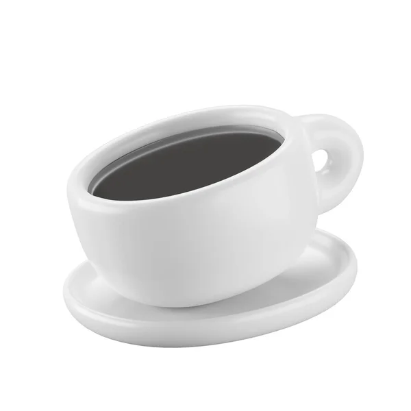 Bir Fincan Sade Kahvenin Boyutlu Simgesi — Stok fotoğraf