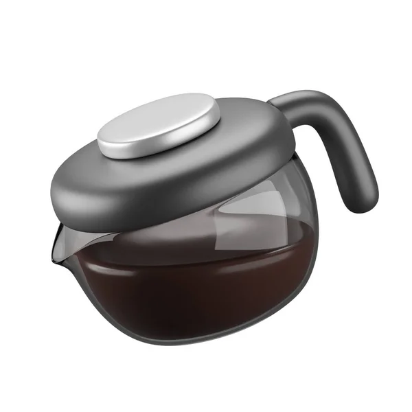 3D图标的咖啡壶 — 图库照片