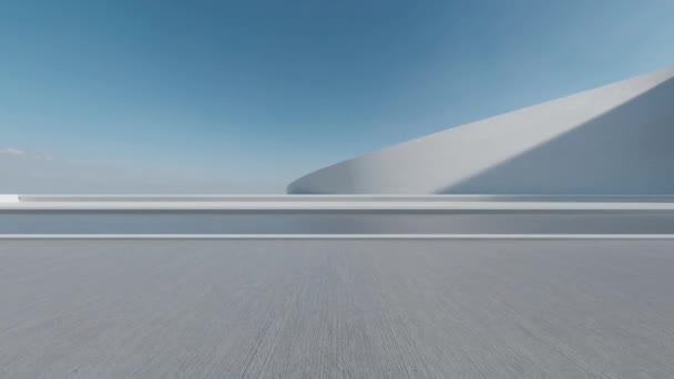 Renderowanie Nowoczesnej Architektury Pustą Betonową Ścianą Podłogą Tło Prezentacji Samochodu — Wideo stockowe