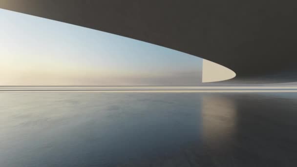Rendu Architecture Moderne Avec Mur Béton Vide Plancher Fond Présentation — Video